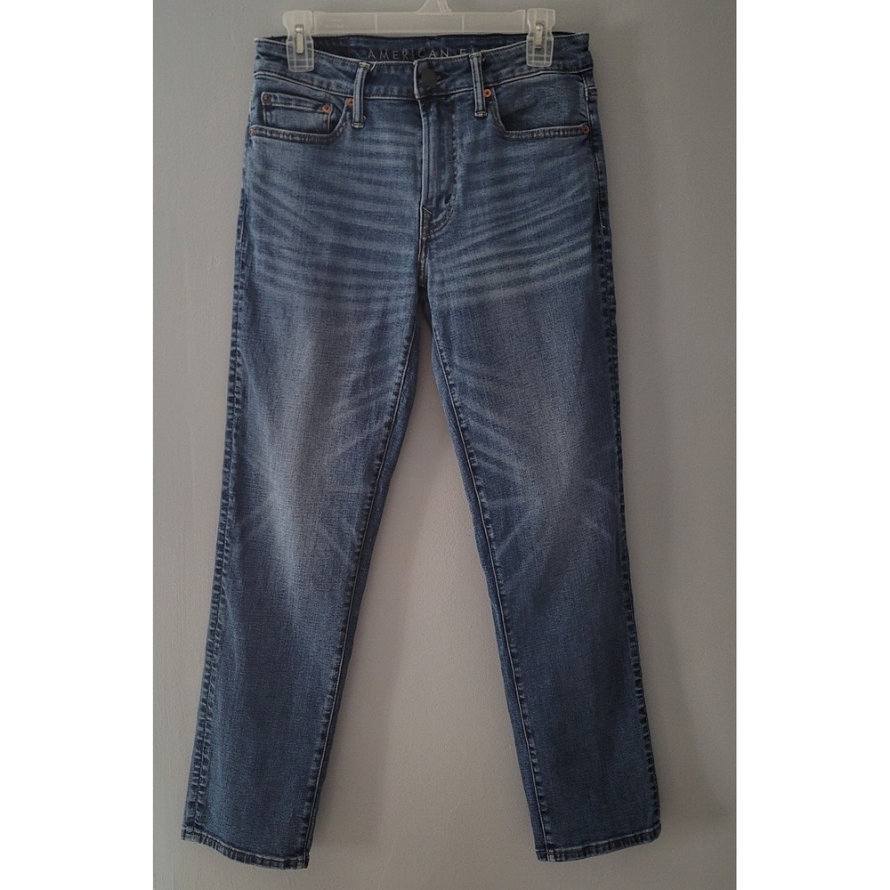 American Eagle Airflex+ Slim Straight Jeans Mens‎ 29x30 Medium Wash Blue Denim